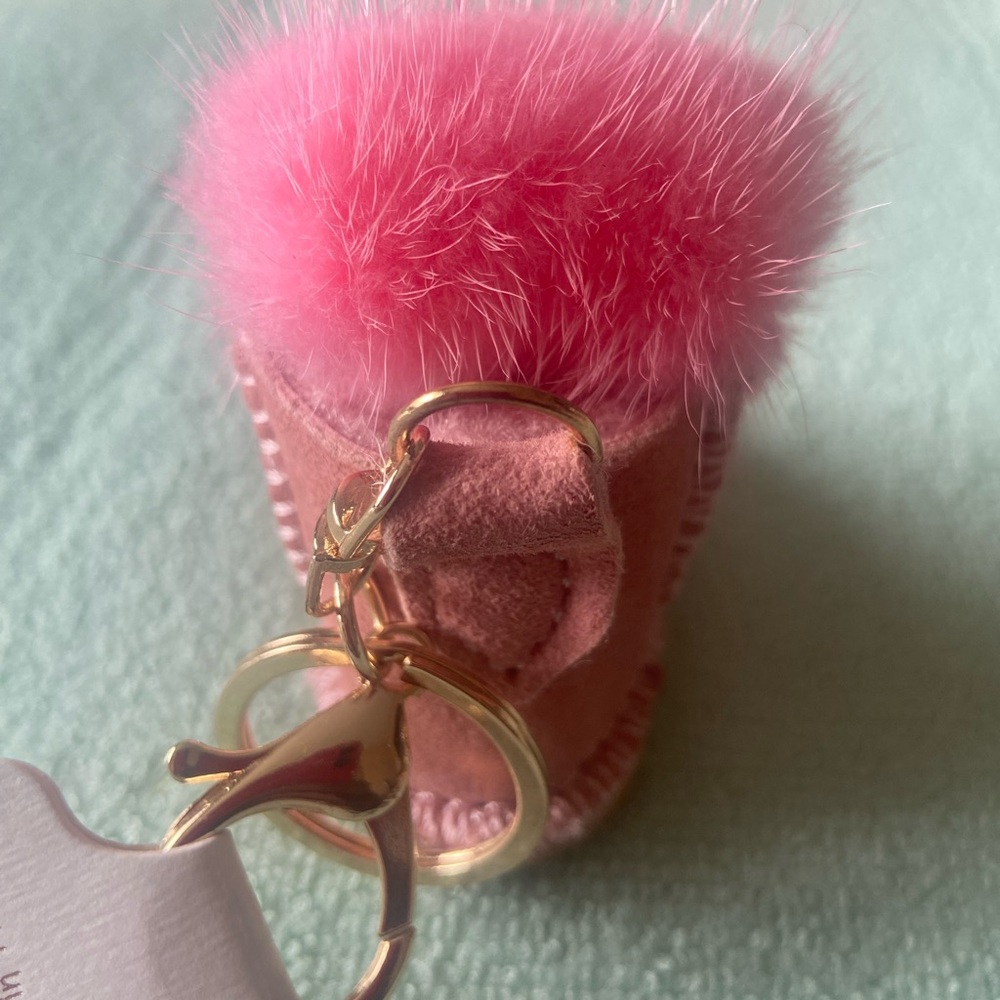 Faux fur boot keychain